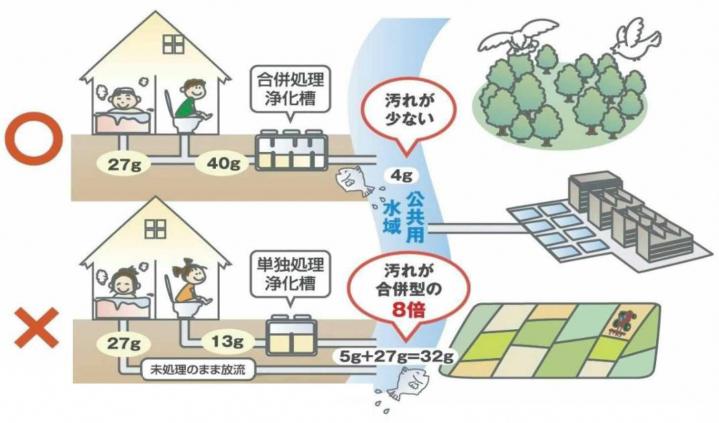 単独処理浄化槽と合併処理浄化槽の比較