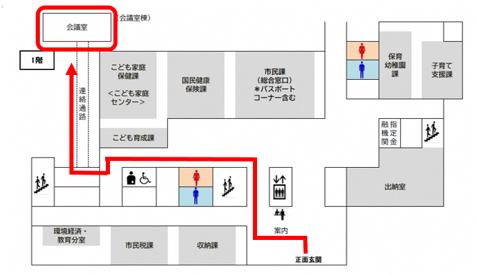 久喜市役所会議室棟地図