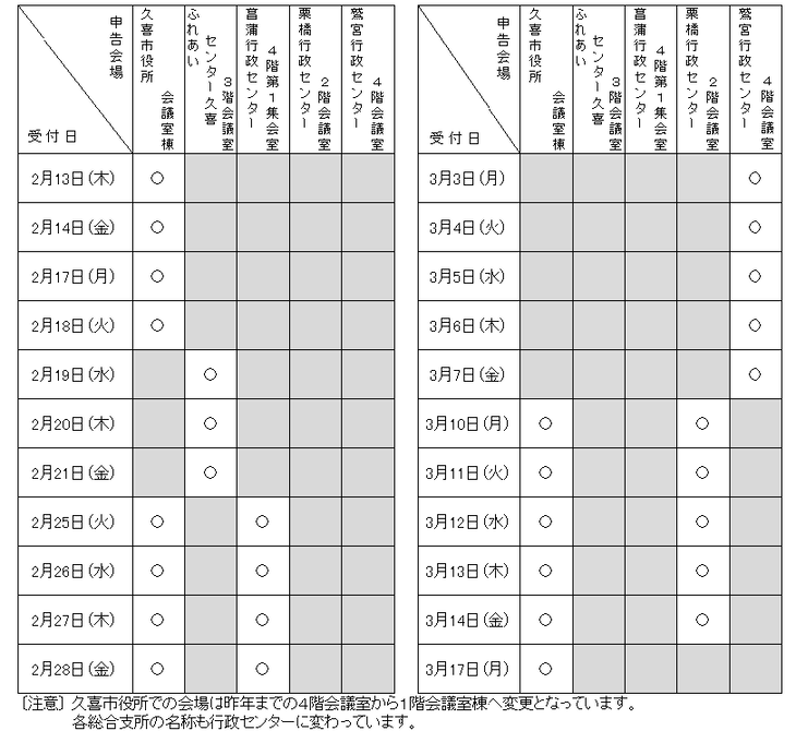 日程表